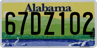 AL license plate 67DZ102