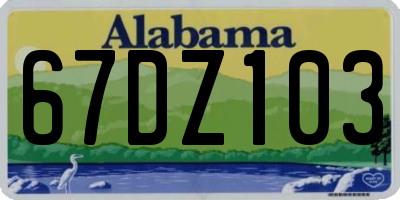 AL license plate 67DZ103