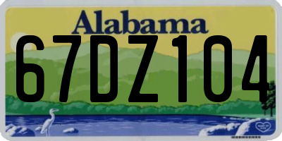 AL license plate 67DZ104