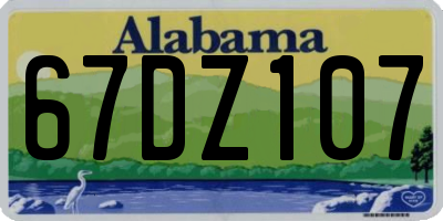 AL license plate 67DZ107