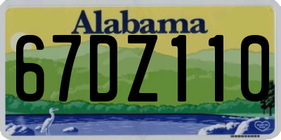AL license plate 67DZ110