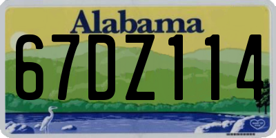 AL license plate 67DZ114