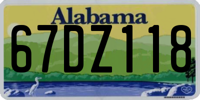 AL license plate 67DZ118