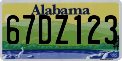 AL license plate 67DZ123