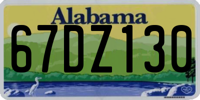 AL license plate 67DZ130
