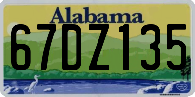 AL license plate 67DZ135