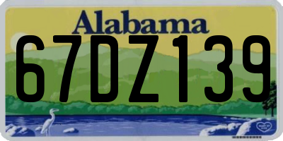 AL license plate 67DZ139