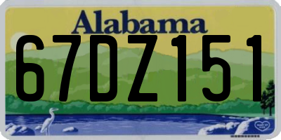 AL license plate 67DZ151