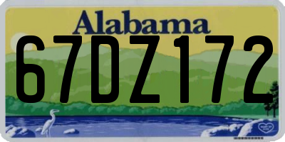 AL license plate 67DZ172