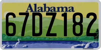 AL license plate 67DZ182