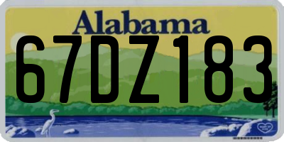 AL license plate 67DZ183