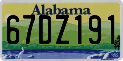 AL license plate 67DZ191