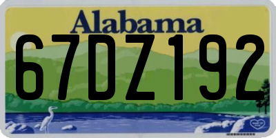 AL license plate 67DZ192