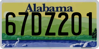 AL license plate 67DZ201