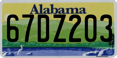 AL license plate 67DZ203