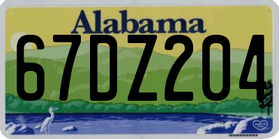 AL license plate 67DZ204