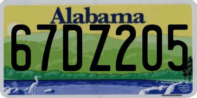 AL license plate 67DZ205