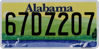 AL license plate 67DZ207