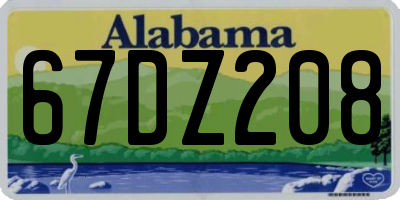 AL license plate 67DZ208