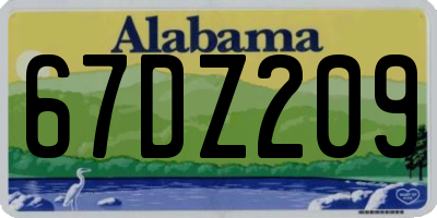 AL license plate 67DZ209