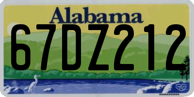 AL license plate 67DZ212