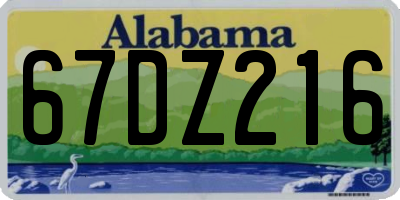 AL license plate 67DZ216