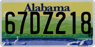 AL license plate 67DZ218