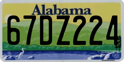AL license plate 67DZ224