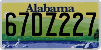 AL license plate 67DZ227