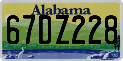 AL license plate 67DZ228