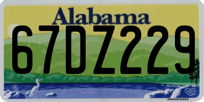 AL license plate 67DZ229