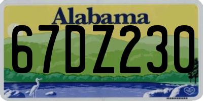 AL license plate 67DZ230
