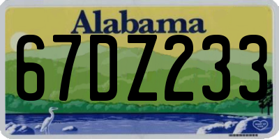 AL license plate 67DZ233