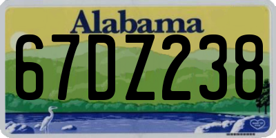 AL license plate 67DZ238