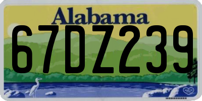 AL license plate 67DZ239