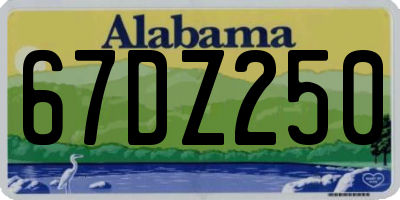 AL license plate 67DZ250