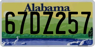 AL license plate 67DZ257
