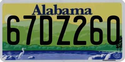 AL license plate 67DZ260