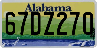 AL license plate 67DZ270