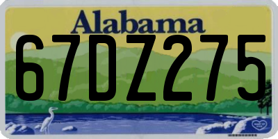 AL license plate 67DZ275