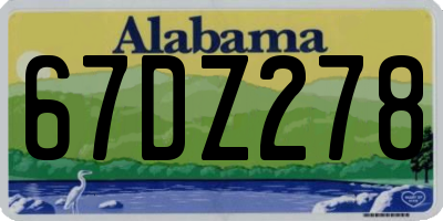 AL license plate 67DZ278