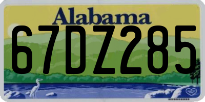 AL license plate 67DZ285