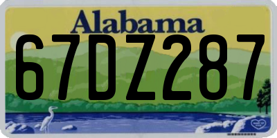 AL license plate 67DZ287