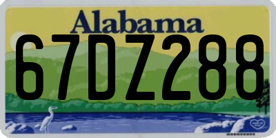 AL license plate 67DZ288