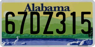 AL license plate 67DZ315