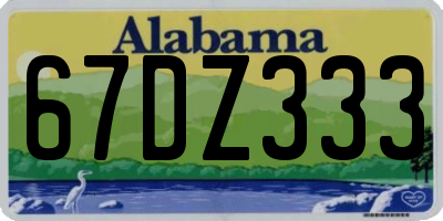 AL license plate 67DZ333