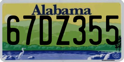 AL license plate 67DZ355