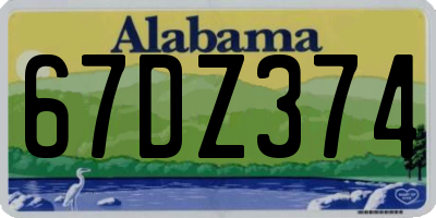 AL license plate 67DZ374