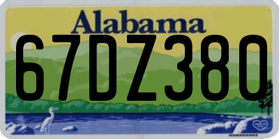 AL license plate 67DZ380