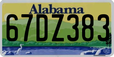 AL license plate 67DZ383